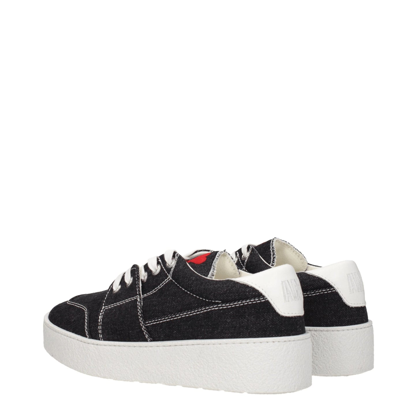 Ami Paris Black Fabric Low Top Sneakers
