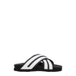 Palm Angels White Leather Slippers