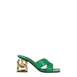 Dolce & Gabbana Green Leather Flat Sandals