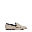 Max Mara Beige Fabric Slip-On Loafers