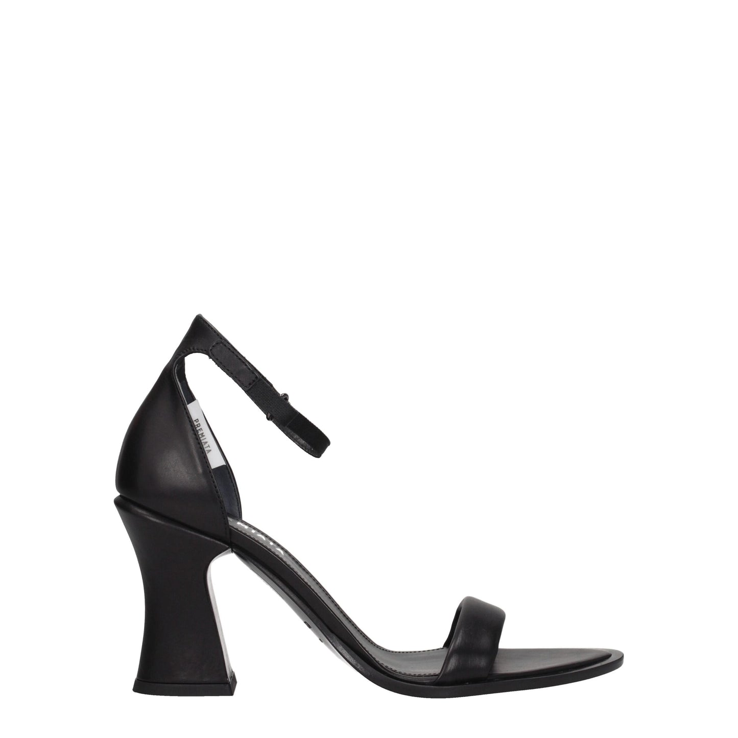 Premiata Black Leather Flat Sandals