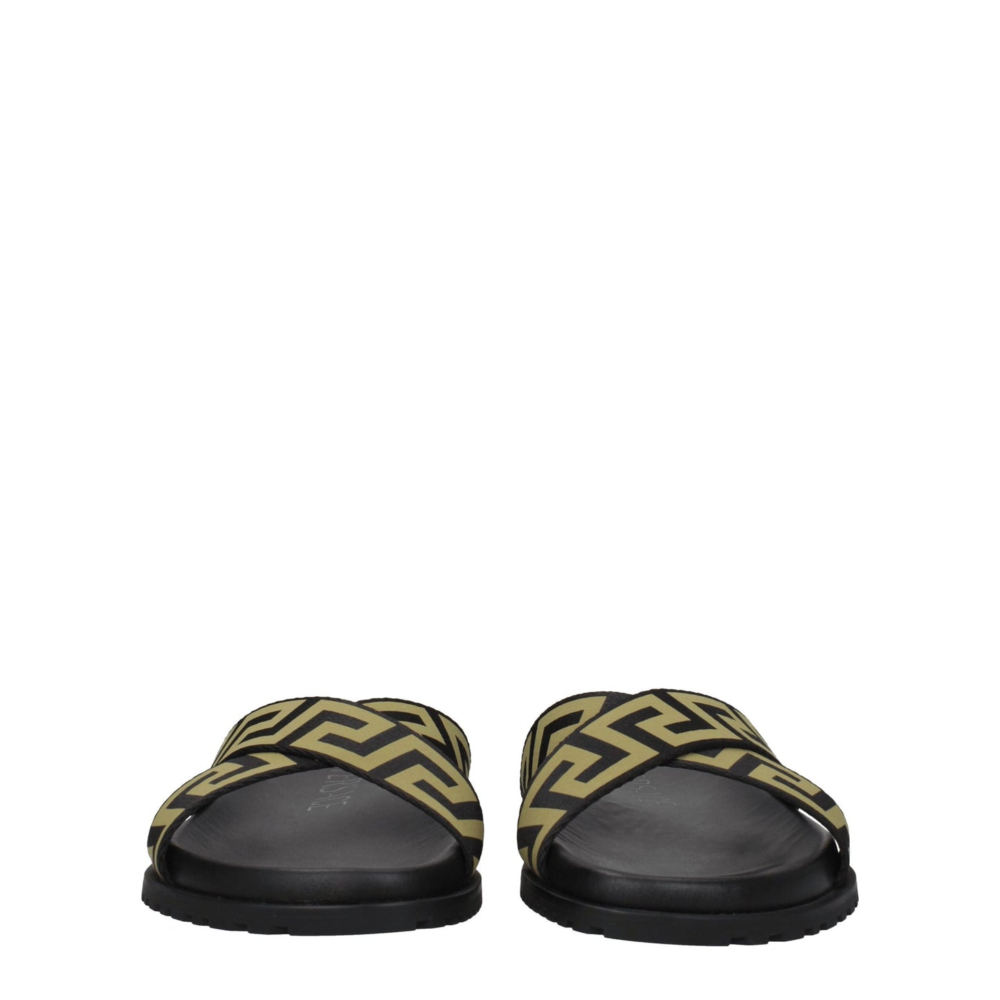 Versace Black Fabric Slippers