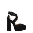 Jimmy Choo Black Satin Platform Sandals