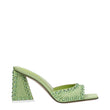 The Attico Green Satin Stiletto Heel Sandals