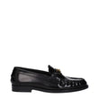 Versace Black Leather Slip-On Loafers
