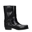 Valentino Garavani Black Leather Ankle Boots