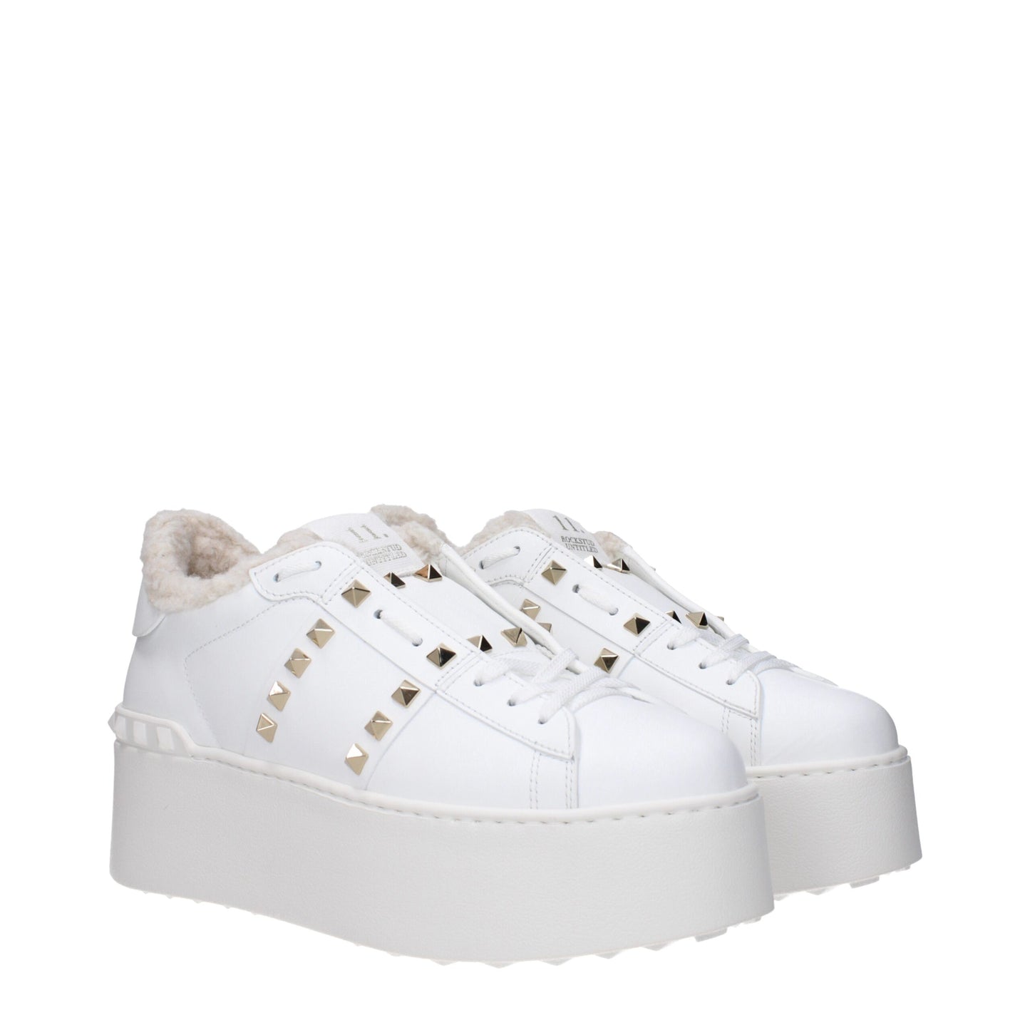 Valentino Garavani White Leather Platform Sneakers
