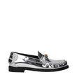 Versace Gray Leather Slip-On Loafers