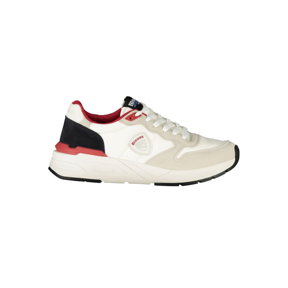 Blauer White Polyurethane Men Sneaker