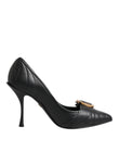 Dolce & Gabbana Black Devotion Leather Heels Pumps Shoes