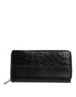 Dolce & Gabbana Black Leather Logo Plaque Zip Around Continental Wallet