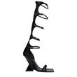 The Attico Black Leather Stiletto Heel Sandals