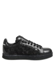Dolce & Gabbana Black Floral Lace Low Top Sneakers Shoes