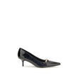 PINKO Black Calf Leather Bos Taurus Mid Heel Pumps