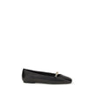 PINKO Black Calf Leather Bos Taurus Ballet Flats