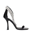 Jimmy Choo Black Leather Stiletto Heel Sandals