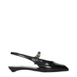 Prada Black Leather Flat Sandals