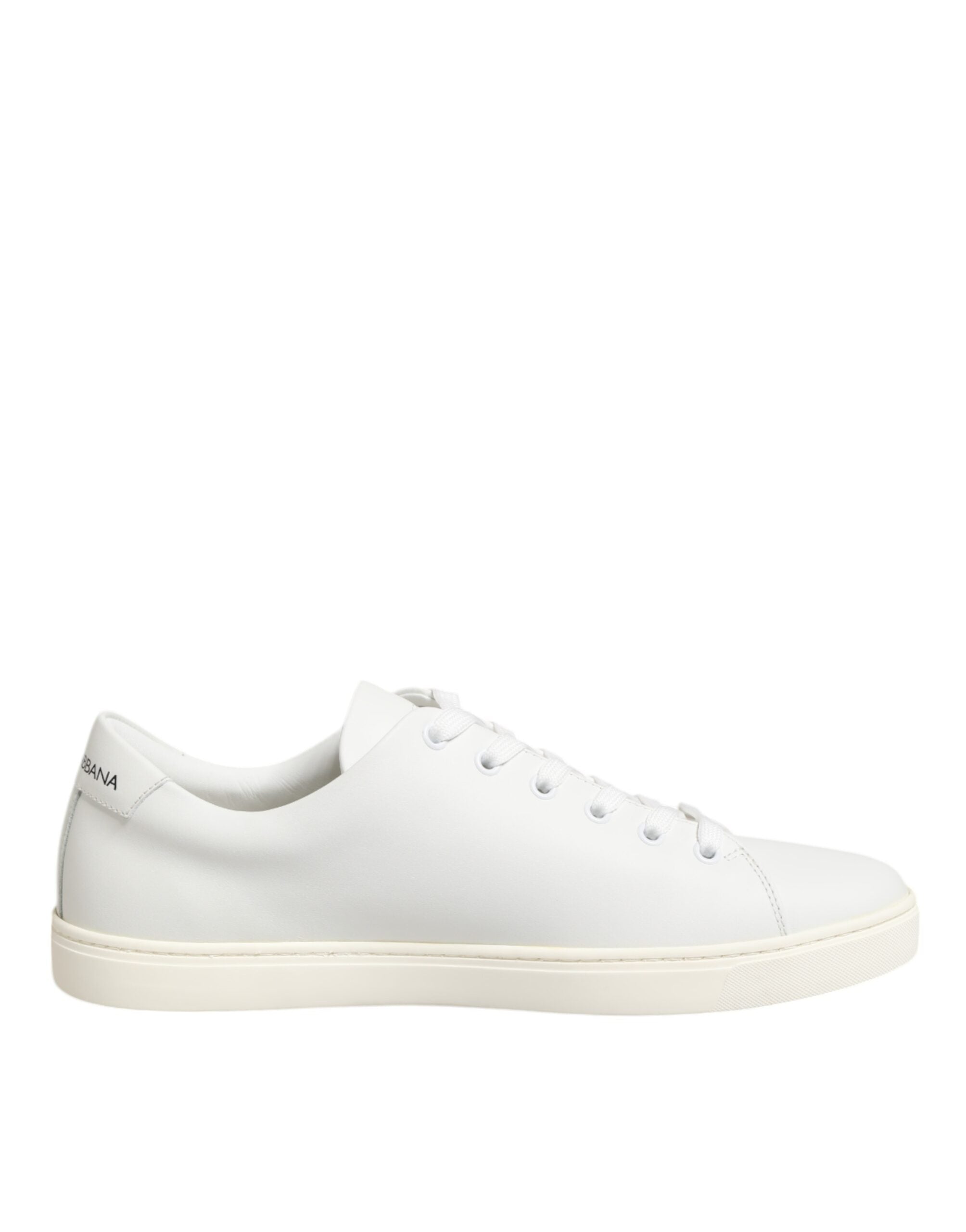 Dolce & Gabbana White Leather Sacred Heart Patch Sneakers Shoes