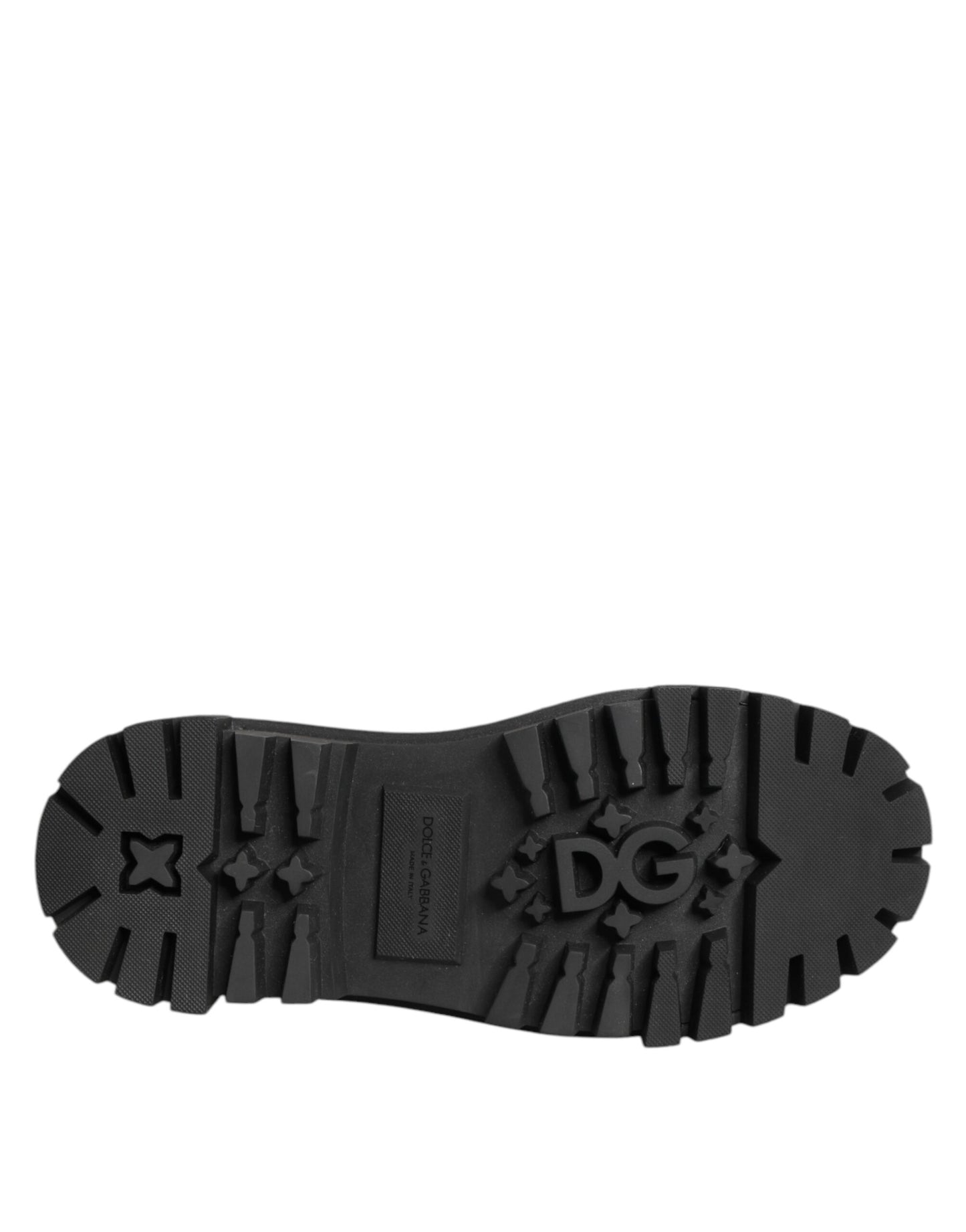 Dolce & Gabbana Black Leather Jeweled Crystals Derby Shoes