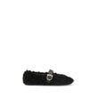 Ferragamo Black Fur Ballet Flats