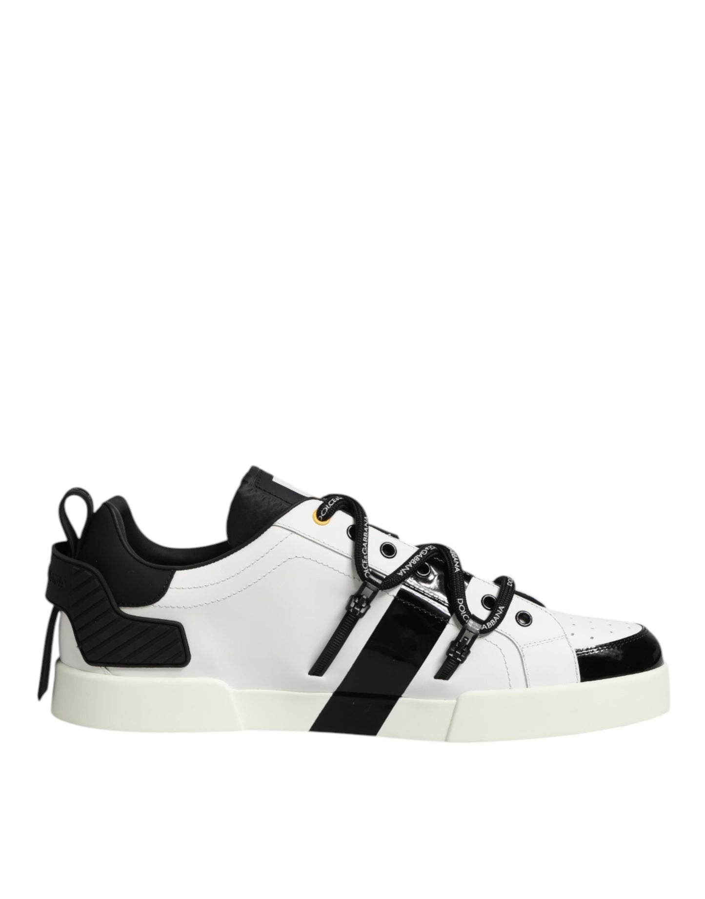Dolce & Gabbana White Leather Logo Portofino Sneakers Shoes