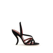 Valentino Garavani Black Velvet Stiletto Heel Sandals