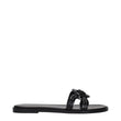 Versace Black Leather Slippers