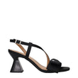 Ganni Black Fabric Platform Sandals