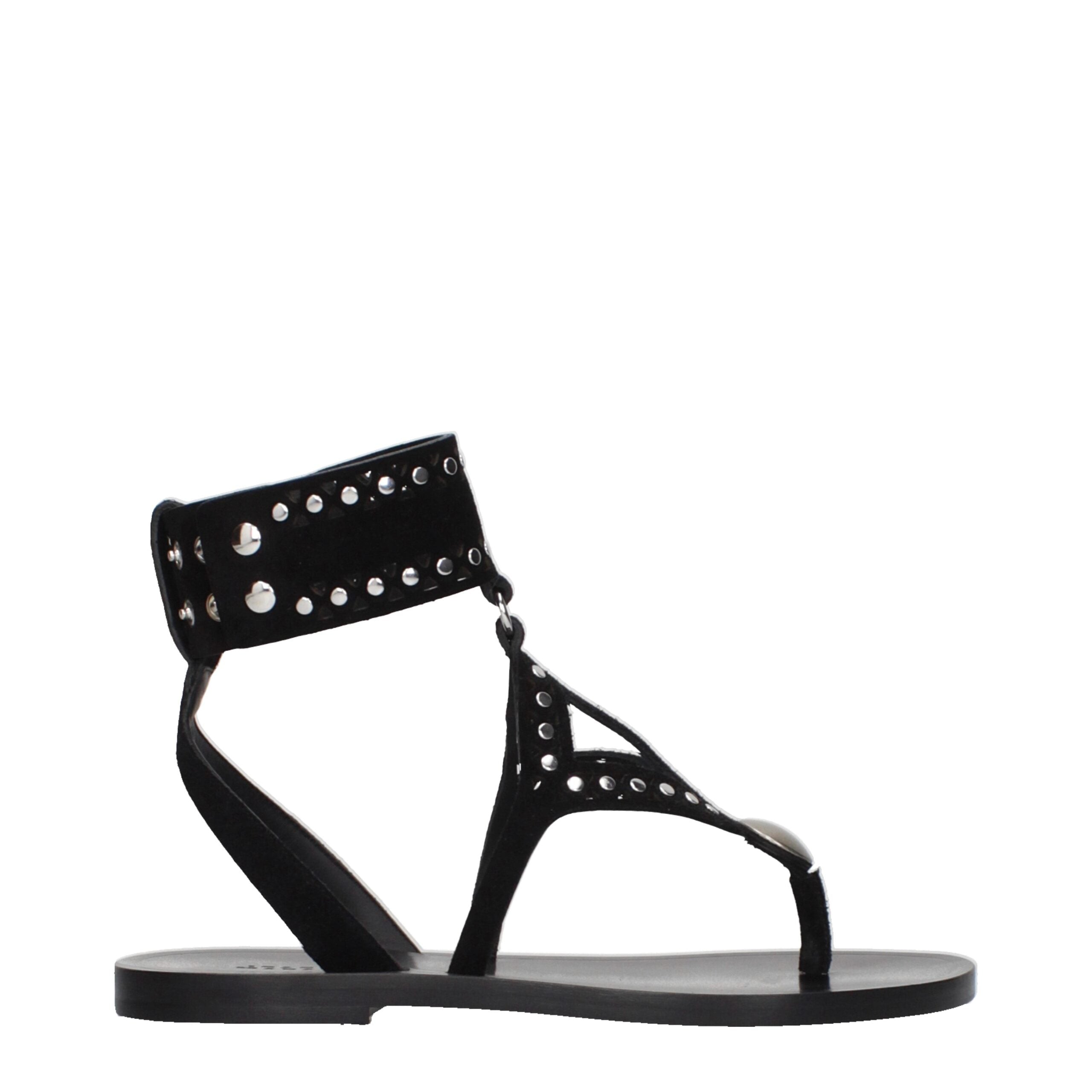 Isabel Marant Black Leather Flip-Flop Sandals