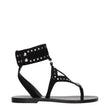 Isabel Marant Black Leather Flip-Flop Sandals