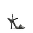 Dolce & Gabbana Black Calf Leather Bos Taurus Stiletto Heel Sandals