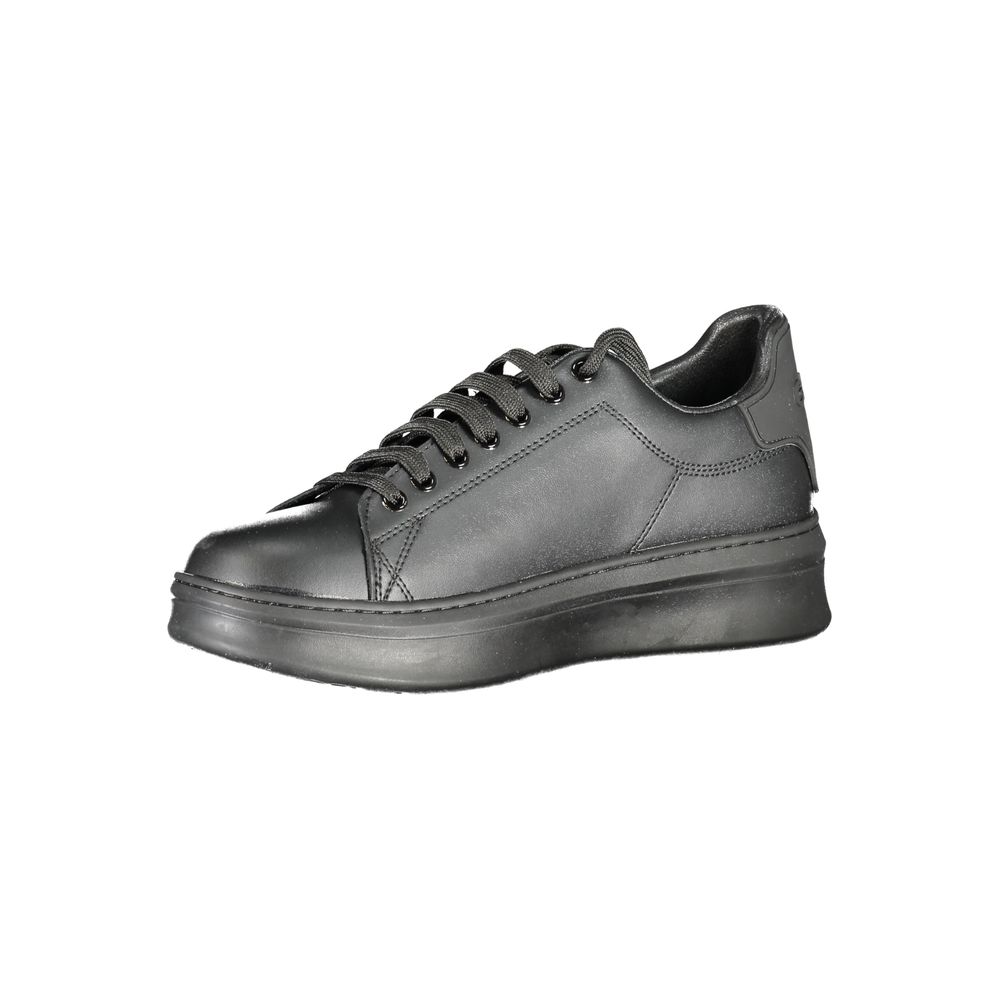 Gaelle Paris Black Polyurethane Men Sneaker