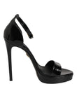 Dolce & Gabbana Black Leather Platform Keira Sandals Shoes