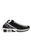 Dolce & Gabbana Black Silver Slip On Sorrento Sneakers Shoes