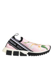 Dolce & Gabbana Pink Floral Sorrento Low Top Sneakers Shoes