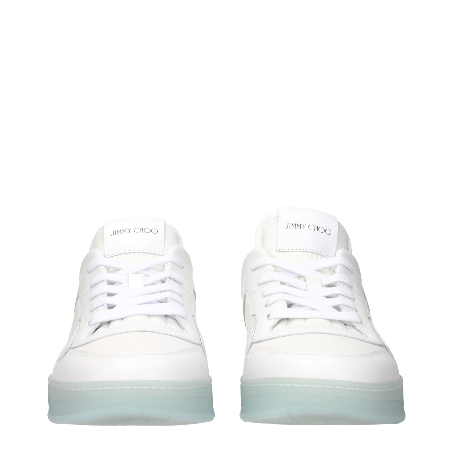 Jimmy Choo White Leather Low Top Sneakers