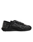 Dolce & Gabbana Shoes Black Embellished Low Top NS1 Sneakers Shoes