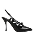 Dolce & Gabbana Leather High Heels Slingback Shoes