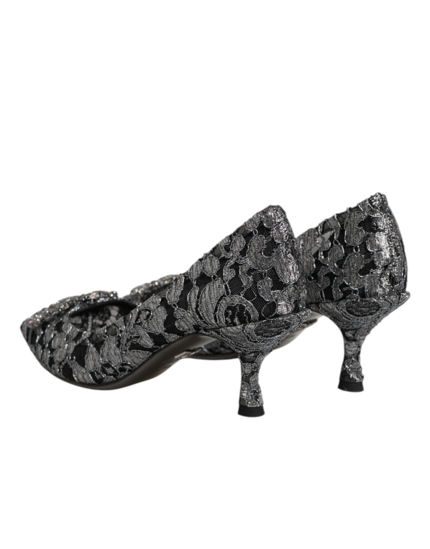 Dolce & Gabbana Silver Lace DG Amore Heels Pumps Shoes