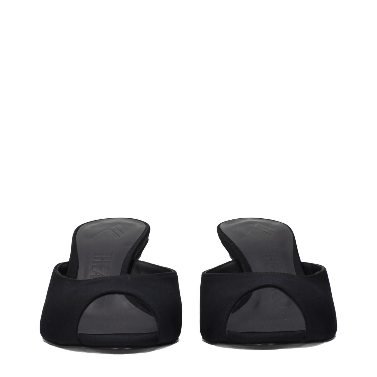 The Attico Black Fabric Flat Sandals