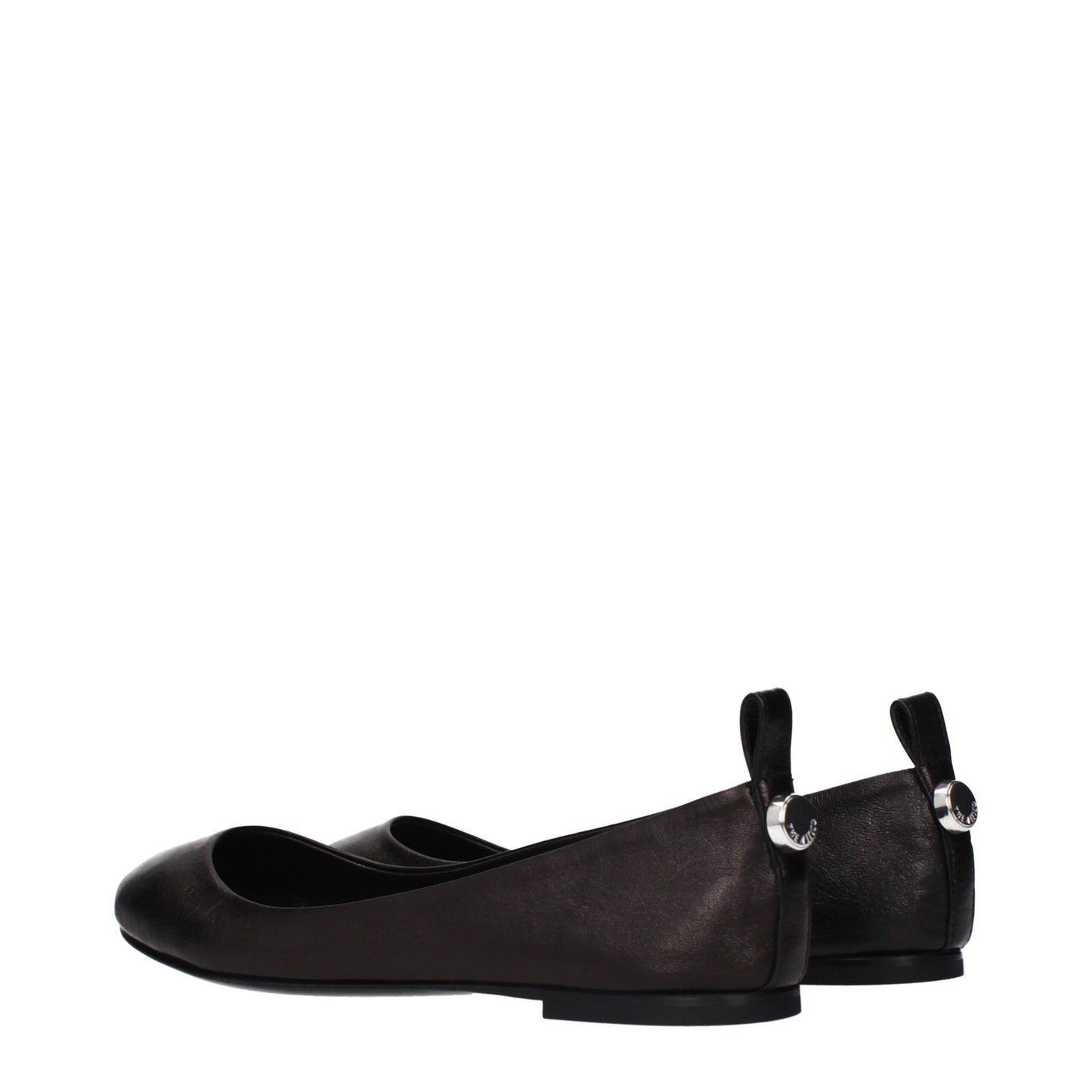 The Attico Black Leather Ballet Flats