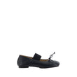 MM6 Black Calf Leather Bos Taurus Ballet Flats