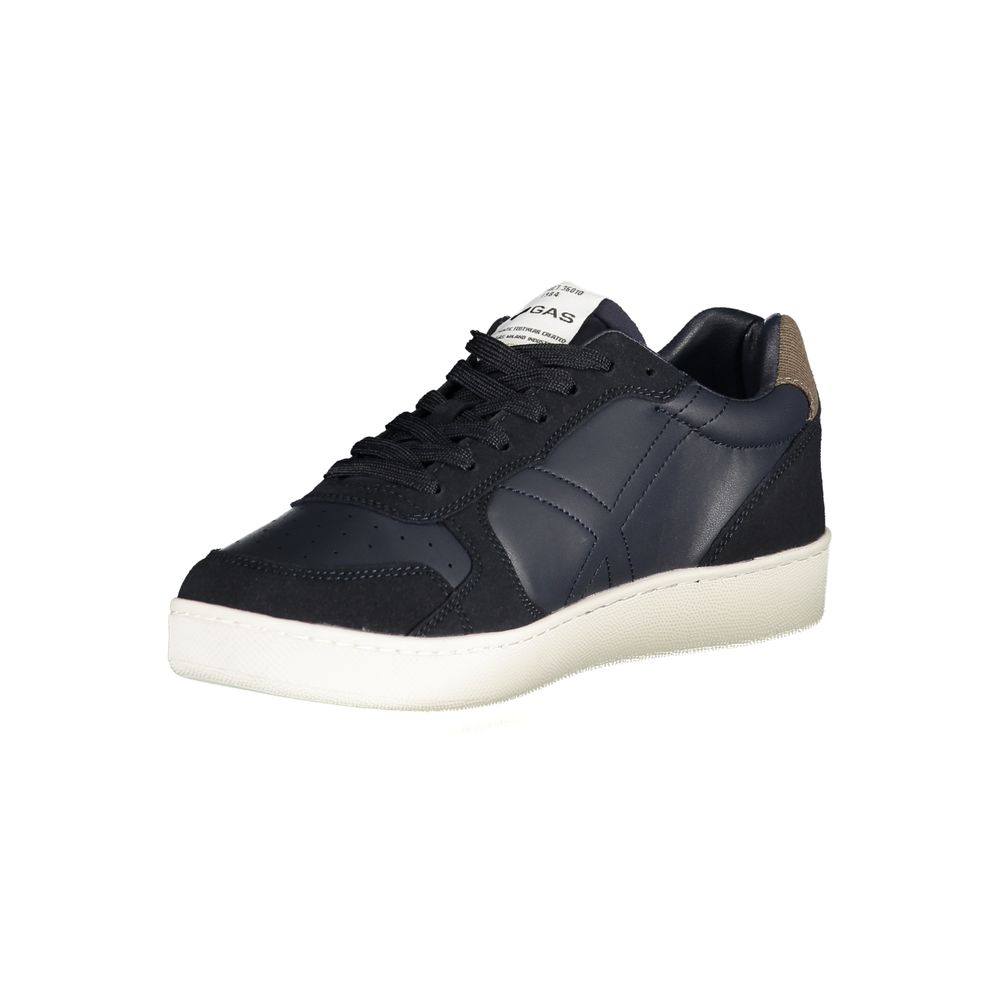 Gas Blue Polyurethane Men Sneaker