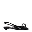 Prada Black Leather Flat Sandals